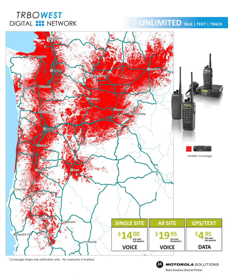 TRBO West Digital Network Map